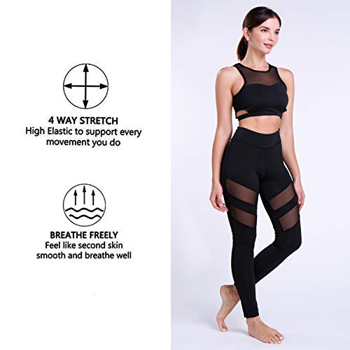 FITTOO Mallas Leggings Mujer Yoga de Alta Cintura Elásticos y Transpirables para Yoga Running FitnessG32K #2 Negro Small FITTOO Mallas Leggings Mujer Yoga de Alta Cintura Elásticos y Transpirables para Yoga Running FitnessG32K #2 Negro Small