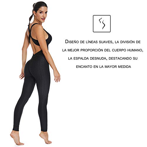 FITTOO Mallas Pantalones Deportivos Leggings Mujer Yoga de Alta Cintura Elásticos y Transpirables para Yoga Running Fitness con Gran Elásticos1370 Negro S