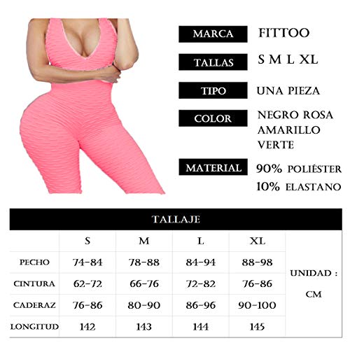 FITTOO Mallas Pantalones Deportivos Leggings Mujer Yoga de Alta Cintura Elásticos y Transpirables para Yoga Running Fitness con Gran Elásticos1370 Rosa S