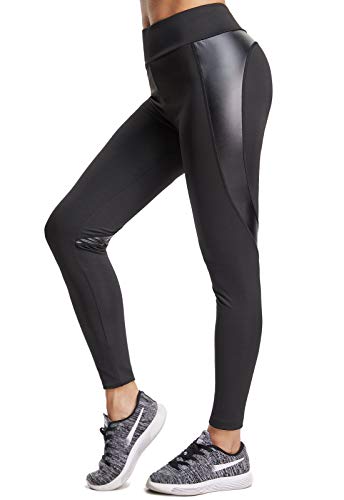 FITTOO Mallas Pantalones Deportivos Leggings Mujer Yoga de Alta Cintura Elásticos y Transpirables para Yoga Running Fitness con Gran Elásticos680 Negro M