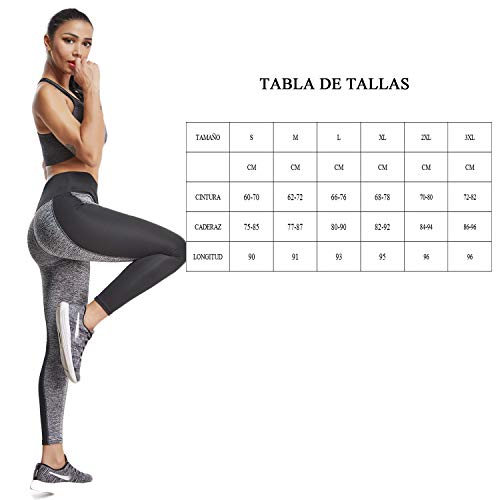 FITTOO Mallas Pantalones Deportivos Leggings Mujer Yoga de Alta Cintura Elásticos y Transpirables para Yoga Running Fitness con Gran Elásticosg37k