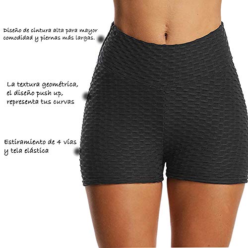 FITTOO Pantalones Cortos Leggings Mujer Mallas Yoga Alta Cintura Elásticos Push Up Suave