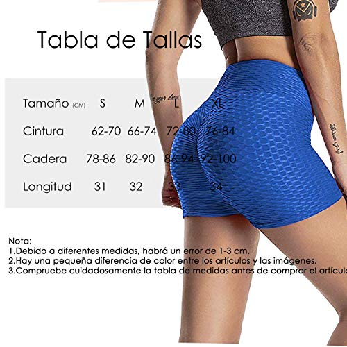 FITTOO Pantalones Cortos Leggings Mujer Mallas Yoga Alta Cintura Elásticos Push Up Suave