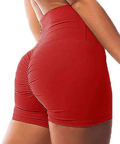 FITTOO Pantalones Cortos Leggings Mujer Mallas Yoga Alta Cintura Elásticos Transpirables #1 Rojo XL FITTOO Pantalones Cortos Leggings Mujer Mallas Yoga Alta Cintura Elásticos Transpirables #1 Rojo XL
