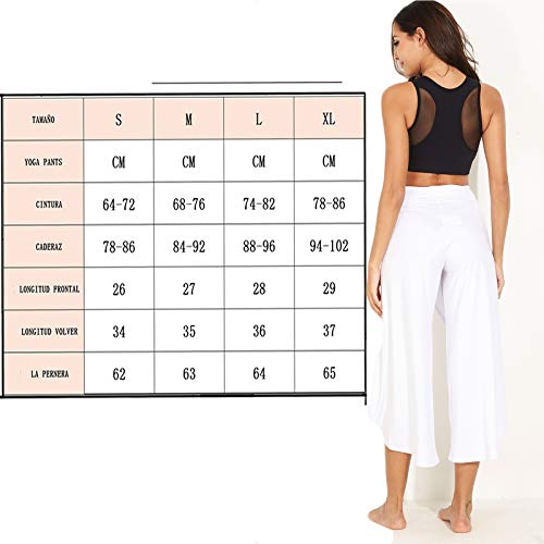 FITTOO Pantalones De Yoga Sueltos Cintura Alta Mujer Pantalones Largos Deportivos Suaves y Cómodos1080#4 Blanco L