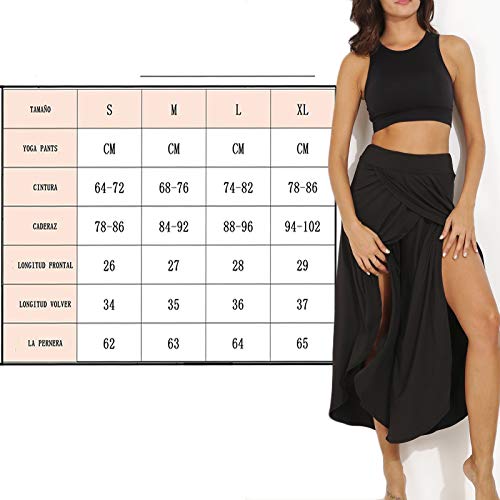 FITTOO Pantalones De Yoga Sueltos Cintura Alta Mujer Pantalones Largos Deportivos Suaves y Cómodos1080#4 Negro S