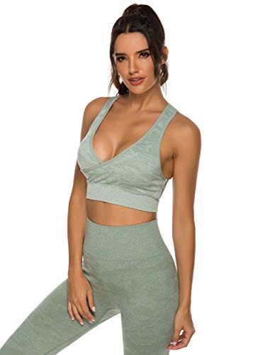 FITTOO Sujetador Deportivo Tops de Yoga Correr Gimnasio para Mujer #4 Verde S FITTOO Sujetador Deportivo Tops de Yoga Correr Gimnasio para Mujer #4 Verde S