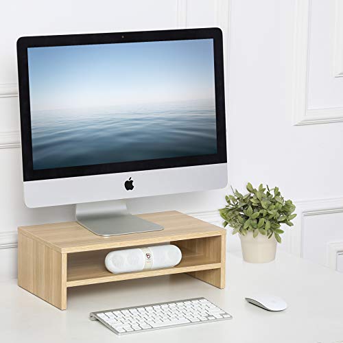 FITUEYES 2 Capas Elevador del Monitor de Madera Color Natural Soporte para Monitor L42.5xW23.5xH14cm DT204201WO FITUEYES 2 Capas Elevador del Monitor de Madera Color Natural Soporte para Monitor L42.5xW23.5xH14cm DT204201WO