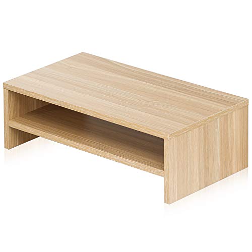 FITUEYES 2 Capas Elevador del Monitor de Madera Color Natural Soporte para Monitor L42.5xW23.5xH14cm DT204201WO FITUEYES 2 Capas Elevador del Monitor de Madera Color Natural Soporte para Monitor L42.5xW23.5xH14cm DT204201WO