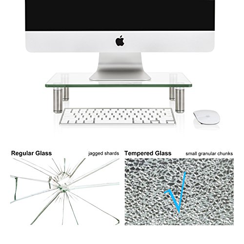 FITUEYES Cristal Soporte de Monitor de Portátil Elevador de Monitor Claro DT103801GC
