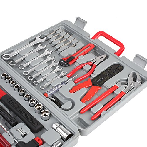 FIXKIT Juego de Herramientas 39/555 pcs, Kit de Herramientas Multifunción Universal, Maletín Herramientas Portátil con Llave, Cuchillo, Destornillador, para Hogar, Garaje, Oficina