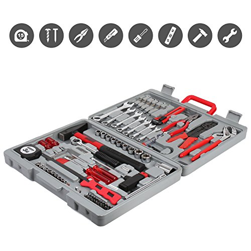 FIXKIT Juego de Herramientas 39/555 pcs, Kit de Herramientas Multifunción Universal, Maletín Herramientas Portátil con Llave, Cuchillo, Destornillador, para Hogar, Garaje, Oficina