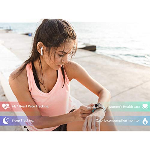 FKANT Smartwatch Mujer, Reloj Inteligente Hombre Fitness GPS con Competidor Simulador, 5ATM Reloj con 24H Monitor de Ritmo Cardíaco y Sueño, Smartwatch Despertador Cronómetro y Pronóstico del Tiempo