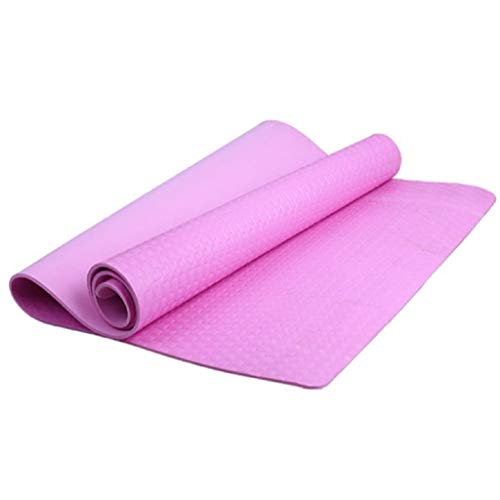 FKY - Esterilla de yoga suave, lavable, antideslizante, para principiantes y avanzados, esterilla para yoga, pilates, deporte y entrenamiento, color Rosa., tamaño 173cm x 61cm x 0.4cm