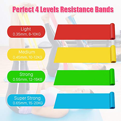 Flagicon Bandas Elasticas Fitness, Juego de 4 Bandas de Resistencia Profesionales con Puerta de Ancla, Cintas Elasticas Fitness para Yoga, Pilates, Terapia Física, Rehabilitación, Estiramientos Flagicon Bandas Elasticas Fitness, Juego de 4 Bandas de Resistencia Profesionales con Puerta de Ancla, Cintas Elasticas Fitness para Yoga, Pilates, Terapia Física, Rehabilitación, Estiramientos