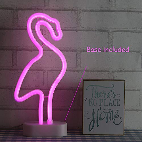 Flamenco señal de neón de luz de la noche de interior con la base del sostenedor de la batería/USB Operado sesión neón que brilla intensamente decorativo luz LED para la sala de estar dormitorio fi