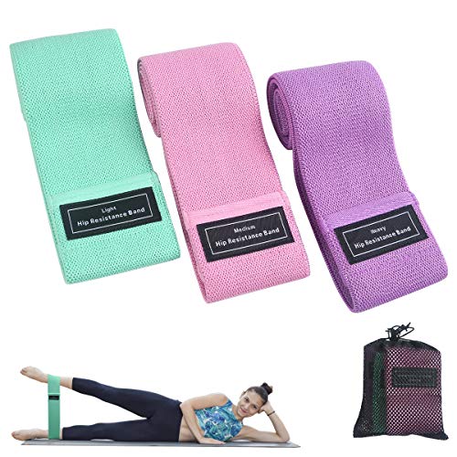 Flintronic Bandas Elasticas de Resistencia, 3PCS Elásticos de Fitness Bandas Antideslizantes de Ejercicios, Bandas Elasticas de Ejercicios para Fuerza de piernas y glúteo