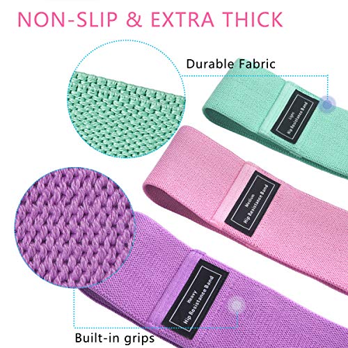 Flintronic Bandas Elasticas de Resistencia, 3PCS Elásticos de Fitness Bandas Antideslizantes de Ejercicios, Bandas Elasticas de Ejercicios para Fuerza de piernas y glúteo