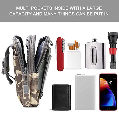 flintronic Bolsa Cintura Táctica, Bolso Cinturón Táctica Militar Compacta 1000D Nylon para Herramientas Pequeñas de Multiusos Teléfono Móvil al Aire Libre Deportes Senderismo y Camping, con Mosquetón flintronic Bolsa Cintura Táctica, Bolso Cinturón Táctica Militar Compacta 1000D Nylon para Herramientas Pequeñas de Multiusos Teléfono Móvil al Aire Libre Deportes Senderismo y Camping, con Mosquetón