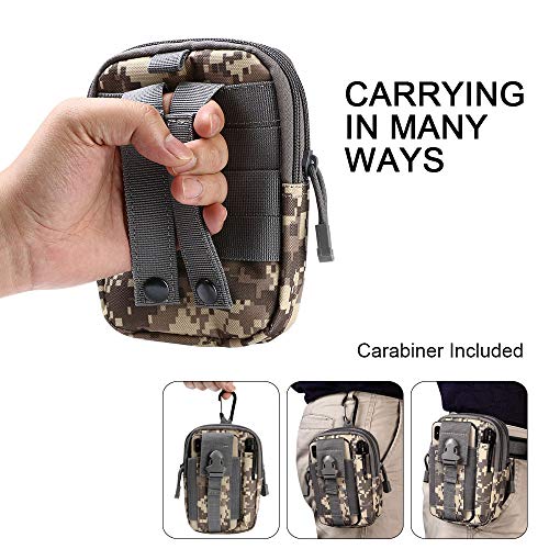 flintronic Bolsa Cintura Táctica, Bolso Cinturón Táctica Militar Compacta 1000D Nylon para Herramientas Pequeñas de Multiusos Teléfono Móvil al Aire Libre Deportes Senderismo y Camping, con Mosquetón flintronic Bolsa Cintura Táctica, Bolso Cinturón Táctica Militar Compacta 1000D Nylon para Herramientas Pequeñas de Multiusos Teléfono Móvil al Aire Libre Deportes Senderismo y Camping, con Mosquetón