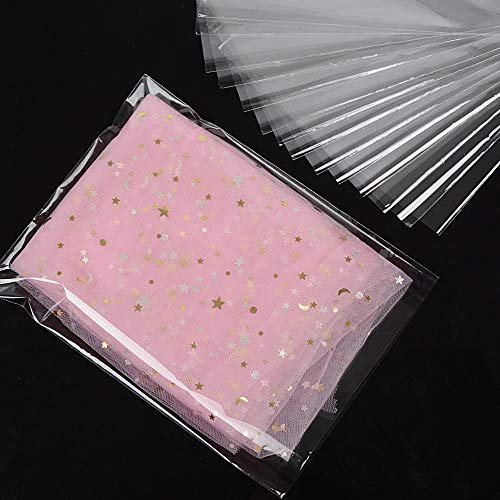 FLOFIA 200pcs Bolsa Celofán Transparentes - 15 x 20 cm Bolsas Plástico OPP de Regalo para Cumpleaños Fiesta Boda Baby Shower Navidad Alimentos Galletas Caramelos Dulces Chuches Bombones Piruleta