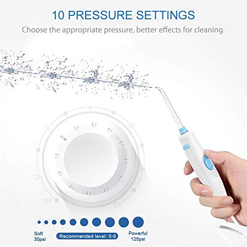 Flosser de agua, TUREWELL Irrigador bucal dental profesional 600 ML Gran capacidad de depósito con puntas multifuncionales 10 Presiones de agua Flosser dental de encimera Flosser de agua, TUREWELL Irrigador bucal dental profesional 600 ML Gran capacidad de depósito con puntas multifuncionales 10 Presiones de agua Flosser dental de encimera