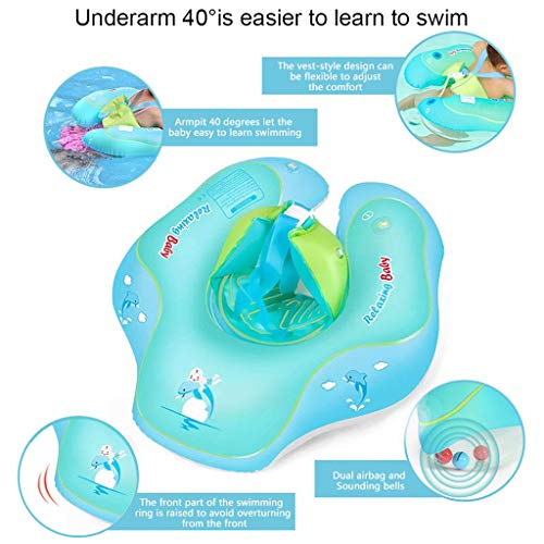 Flotador de Natación para Bebés con Asiento Anillo,Bebé Recién Nacido Aprende a Nadar Entrenador Inflable Flotador Ajustable para Piscinas para Bebés,Anillo de Natación para Bebés(6-36 Meses,L)