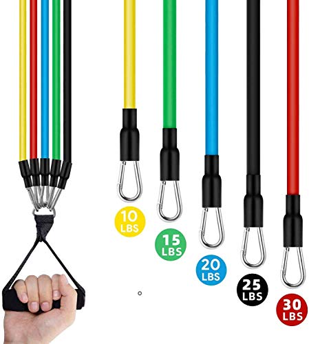 Flybiz Bandas de Resistencia, 11 Bandas elásticas de látex, 5 Tubos de látex, Asas y Correas de Tobillo, Ancla de Puerta, Bolsa, Adecuado para pérdida de Peso, Yoga, Fitness en Interiores o exteriors Flybiz Bandas de Resistencia, 11 Bandas elásticas de látex, 5 Tubos de látex, Asas y Correas de Tobillo, Ancla de Puerta, Bolsa, Adecuado para pérdida de Peso, Yoga, Fitness en Interiores o exteriors
