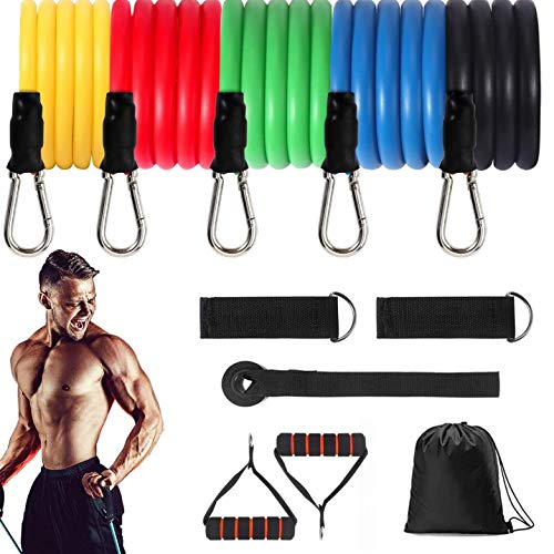 Flybiz Bandas de Resistencia, 11 Bandas elásticas de látex, 5 Tubos de látex, Asas y Correas de Tobillo, Ancla de Puerta, Bolsa, Adecuado para pérdida de Peso, Yoga, Fitness en Interiores o exteriors Flybiz Bandas de Resistencia, 11 Bandas elásticas de látex, 5 Tubos de látex, Asas y Correas de Tobillo, Ancla de Puerta, Bolsa, Adecuado para pérdida de Peso, Yoga, Fitness en Interiores o exteriors