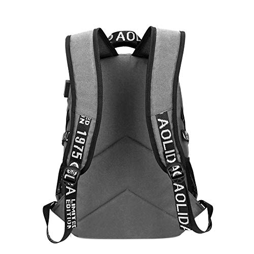 Flybiz Mochila para Portátil Hombre Impermeable 15.6 Pulgadas, Resistente al Agua Mochila con Puerto de USB para Ordenador, Trabajo Ordenador Viaje Negocio Multifuncional Daypacks (Estilo 1-Gris) Flybiz Mochila para Portátil Hombre Impermeable 15.6 Pulgadas, Resistente al Agua Mochila con Puerto de USB para Ordenador, Trabajo Ordenador Viaje Negocio Multifuncional Daypacks (Estilo 1-Gris)