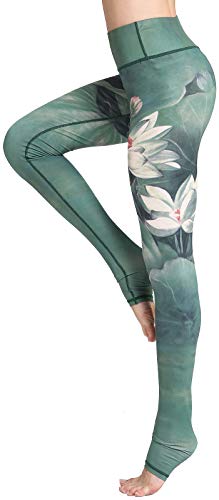 FLYCHEN Leggings Estampado Floral para Mujer Deportiva Fitness Push Up Yoga de Alta Cintura Elásticos Galaxy Star Impreso Traje de Running Galaxia Estrella HK143 - M