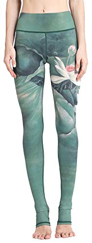 FLYCHEN Leggings Estampado Floral para Mujer Deportiva Fitness Push Up Yoga de Alta Cintura Elásticos Galaxy Star Impreso Traje de Running Galaxia Estrella HK143 - M