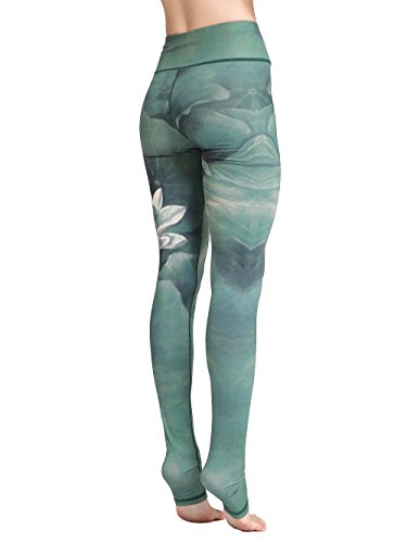 FLYILY Pantalón Deportivo de Mujer,Yoga de Cintura Alta,elásticos y Transpirables para Mujer,Impresión de Fitness Gym Yoga Pantalon
