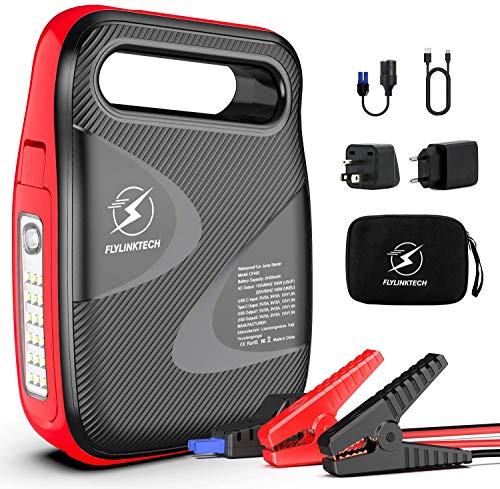 FLYLINKTECH 2500A Arrancador de Coche, 24000mAh Arrancador de Baterias de Coche para Toda la Gasolina o 8.0L Diesel Arranque Batería Jump Starter 12V con Pinzas Inteligentes FLYLINKTECH 2500A Arrancador de Coche, 24000mAh Arrancador de Baterias de Coche para Toda la Gasolina o 8.0L Diesel Arranque Batería Jump Starter 12V con Pinzas Inteligentes