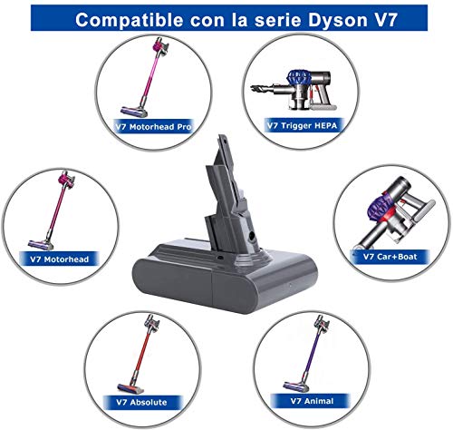 FLYLINKTECH Batería Dyson V7 SV11, 4000mAh Dyson V7 Batería 21.6V Batería de repuesto para Dyson V7 Aspiradora Inalámbrica V7 Animal V7 Trigger V7 Trigger + V7 Motorhead Pro V7 Fluffy V7 Matelas