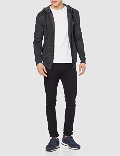 FM London Hyfresh Zipped Capucha, Marfil (Charcoal 22), Large para Hombre