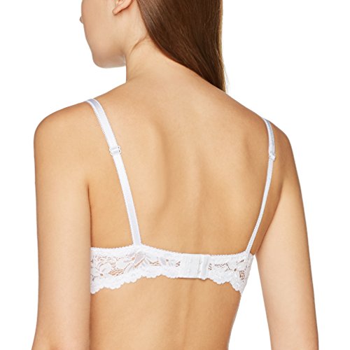 FM London Padded Lace Sujetador con Push-up, Blanco, 100C para Mujer