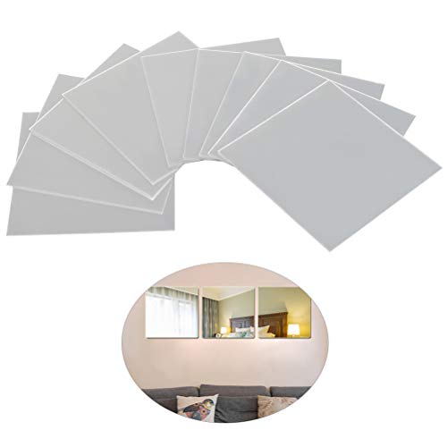 FOCCTS 9pcs de Hojas de Espejo Moderno de Acrílico Plástico Autoadhesivo Cuadrado Fondo de TV Azulejo Espejo Etiqueta de La Pared FOCCTS 9pcs de Hojas de Espejo Moderno de Acrílico Plástico Autoadhesivo Cuadrado Fondo de TV Azulejo Espejo Etiqueta de La Pared