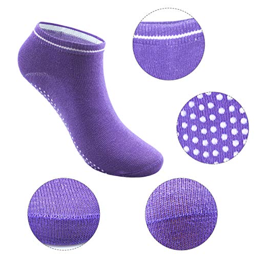 Fodlon Calcetines Pilates Yoga, 5 Par(Negro/Gris/púrpura/Polvo/Azul) Calcetines Antideslizantes de Deporte Traspirable Mujer para Yoga, Hospital, Pilates Fodlon Calcetines Pilates Yoga, 5 Par(Negro/Gris/púrpura/Polvo/Azul) Calcetines Antideslizantes de Deporte Traspirable Mujer para Yoga, Hospital, Pilates