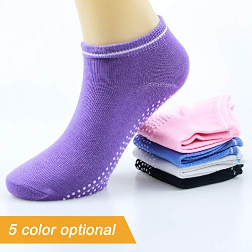 Fodlon Calcetines Pilates Yoga, 5 Par(Negro/Gris/púrpura/Polvo/Azul) Calcetines Antideslizantes de Deporte Traspirable Mujer para Yoga, Hospital, Pilates Fodlon Calcetines Pilates Yoga, 5 Par(Negro/Gris/púrpura/Polvo/Azul) Calcetines Antideslizantes de Deporte Traspirable Mujer para Yoga, Hospital, Pilates