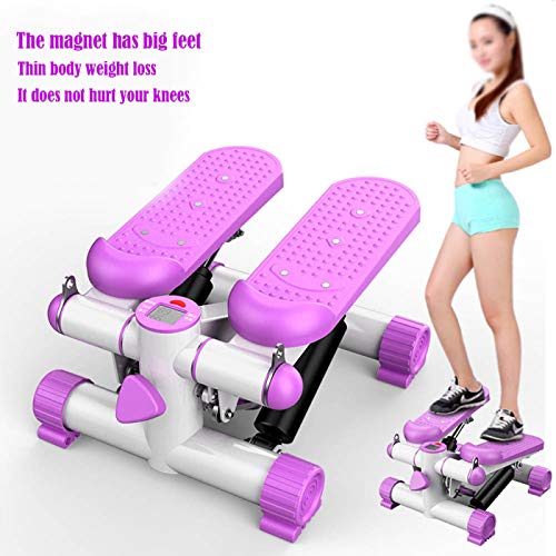 FOGUO Mini Stepper Cross Trainer con Pantalla LCD Stepper para Hacer Ejercicio De Gluteos Y Cardio, Máquina Elíptica, Escaleras De Ejercicio Step Escaladora para Piernas,Purple