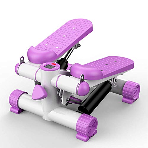 FOGUO Mini Stepper Cross Trainer con Pantalla LCD Stepper para Hacer Ejercicio De Gluteos Y Cardio, Máquina Elíptica, Escaleras De Ejercicio Step Escaladora para Piernas,Purple