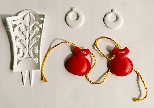 Folk ArtesanĆa Complementos Flamenca peineta, Pendientes y castaƱuelas para muƱeca Barbie o Barriguitas (Rojo) Folk ArtesanĆa Complementos Flamenca peineta, Pendientes y castaƱuelas para muƱeca Barbie o Barriguitas (Rojo)