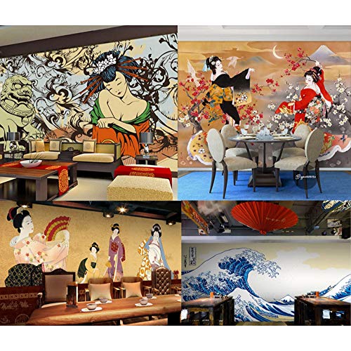 Fondos de pantalla en 3D Ukiyo-shi Peregrinos Restaurante Nostálgico Retro Cocina Mural Cocina Sushi Calzado Club Fondos de pantalla