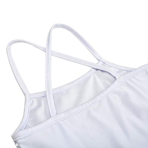 FONLAM Vestido Maillot de Ballet para Niña Vestido Danza Gimnasia Patinaje Tutú Ballet Niña Brillante (Blanco, 4-5 Años) FONLAM Vestido Maillot de Ballet para Niña Vestido Danza Gimnasia Patinaje Tutú Ballet Niña Brillante (Blanco, 4-5 Años)