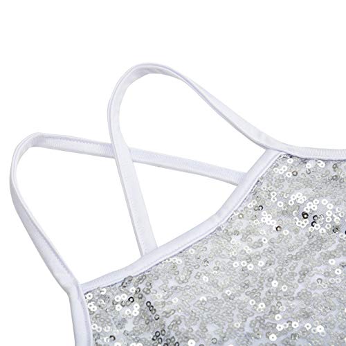 FONLAM Vestido Maillot de Ballet para Niña Vestido Danza Gimnasia Patinaje Tutú Ballet Niña Brillante (Blanco, 4-5 Años) FONLAM Vestido Maillot de Ballet para Niña Vestido Danza Gimnasia Patinaje Tutú Ballet Niña Brillante (Blanco, 4-5 Años)