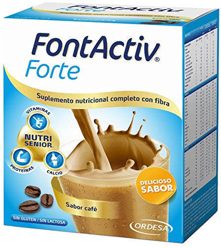 FontActiv Forte sabor Café (14 sobres x 30grs) Suplemento Nutricional para adultos y mayores - 1 o 2 sobres al día.