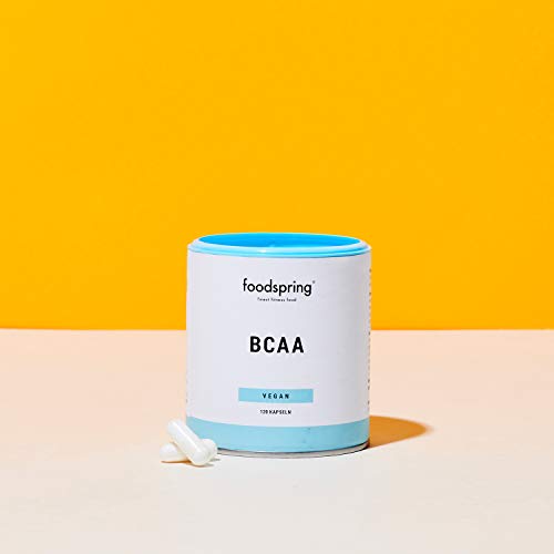 foodspring Cápsulas de BCAA, 120 cápsulas, Aminoácidos esenciales para la musculatura foodspring Cápsulas de BCAA, 120 cápsulas, Aminoácidos esenciales para la musculatura