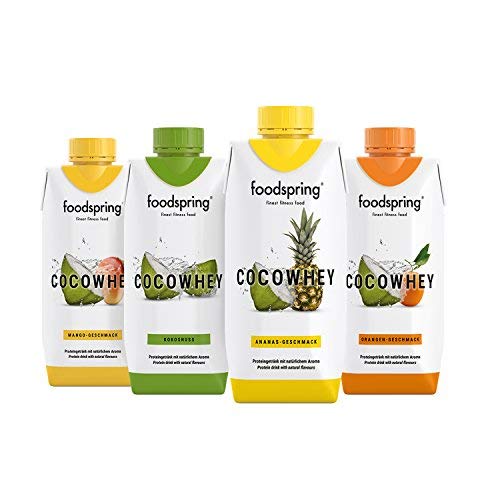 foodspring CocoWhey en pack de 12 x 330ml, Coco, La bebida proteica isotónica foodspring CocoWhey en pack de 12 x 330ml, Coco, La bebida proteica isotónica