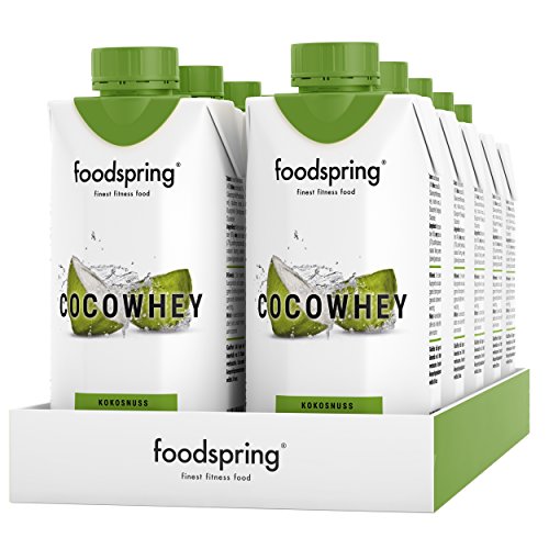foodspring CocoWhey en pack de 12 x 330ml, Coco, La bebida proteica isotónica
